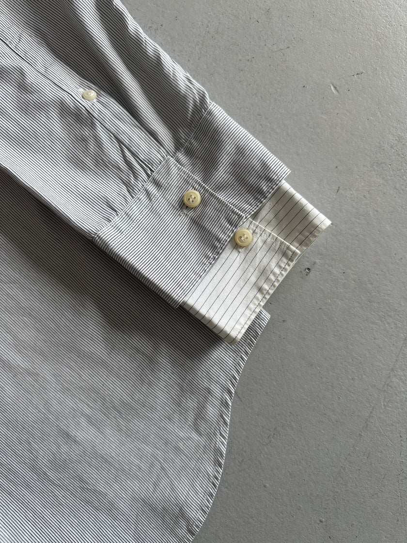 NEIL BARRETT - 2000s DOUBLE SLEEVE STRIPED SHIRT
