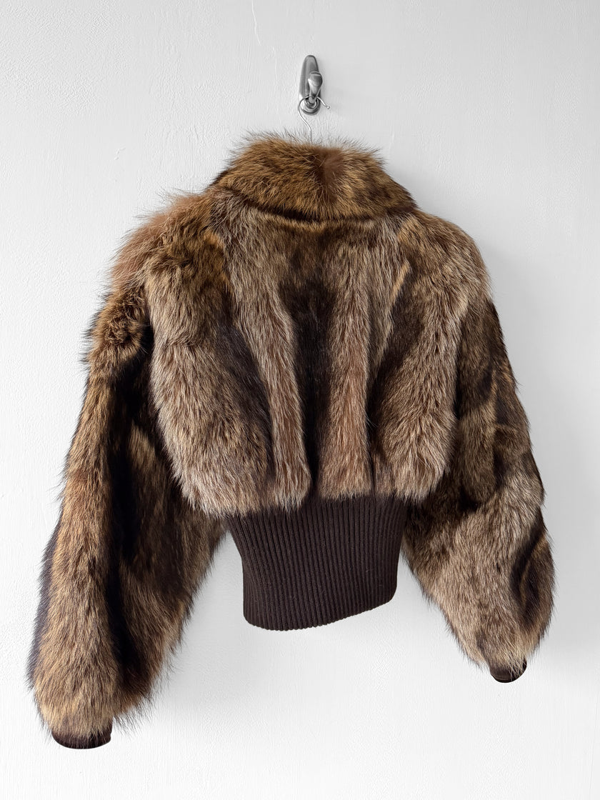 EMANUEL UNGARO by PETER DUNDAS  - F/W 2006 MARMOT FUR JACKET WITH CASHMERE RIBBED KNIT WAISTBAND