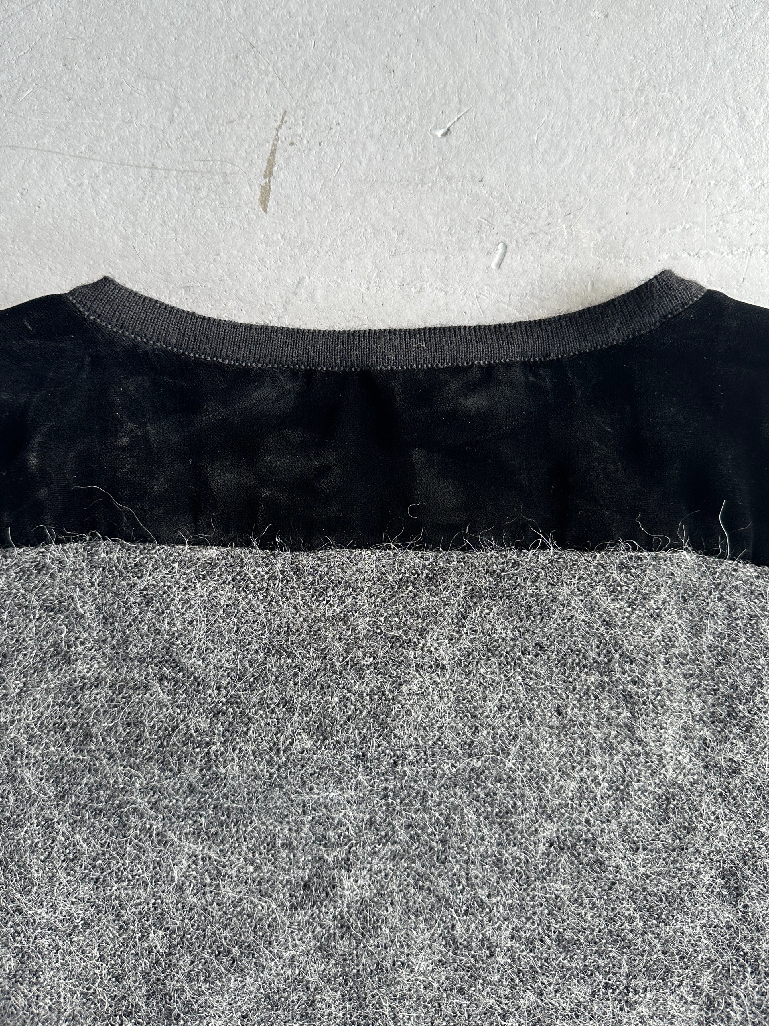 GIANFRANCO FERRÉ - 1990s VELVET FRONT AND FUZZY WOOL CONTRASTING BACK VEST TOP