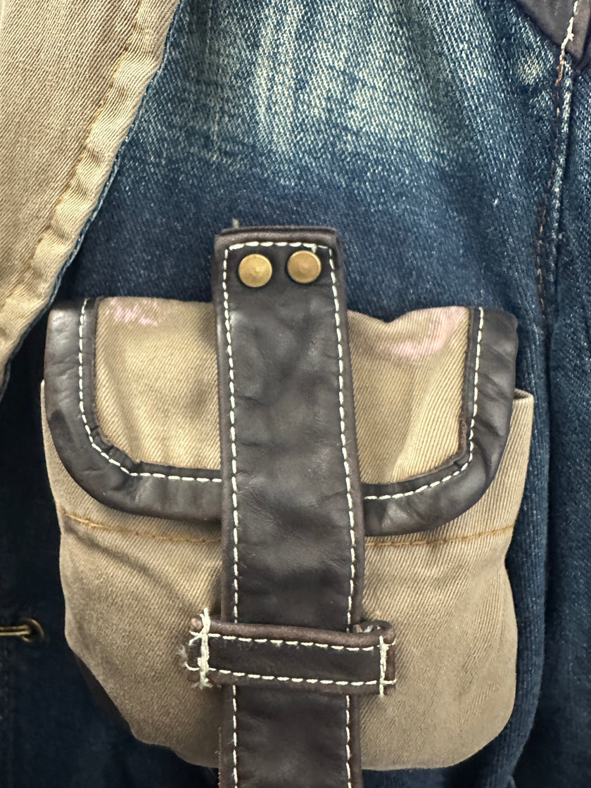 DSQUARED2 - F/W 2004 WRAP AROUND POCKETS FITTED DENIM JACKET