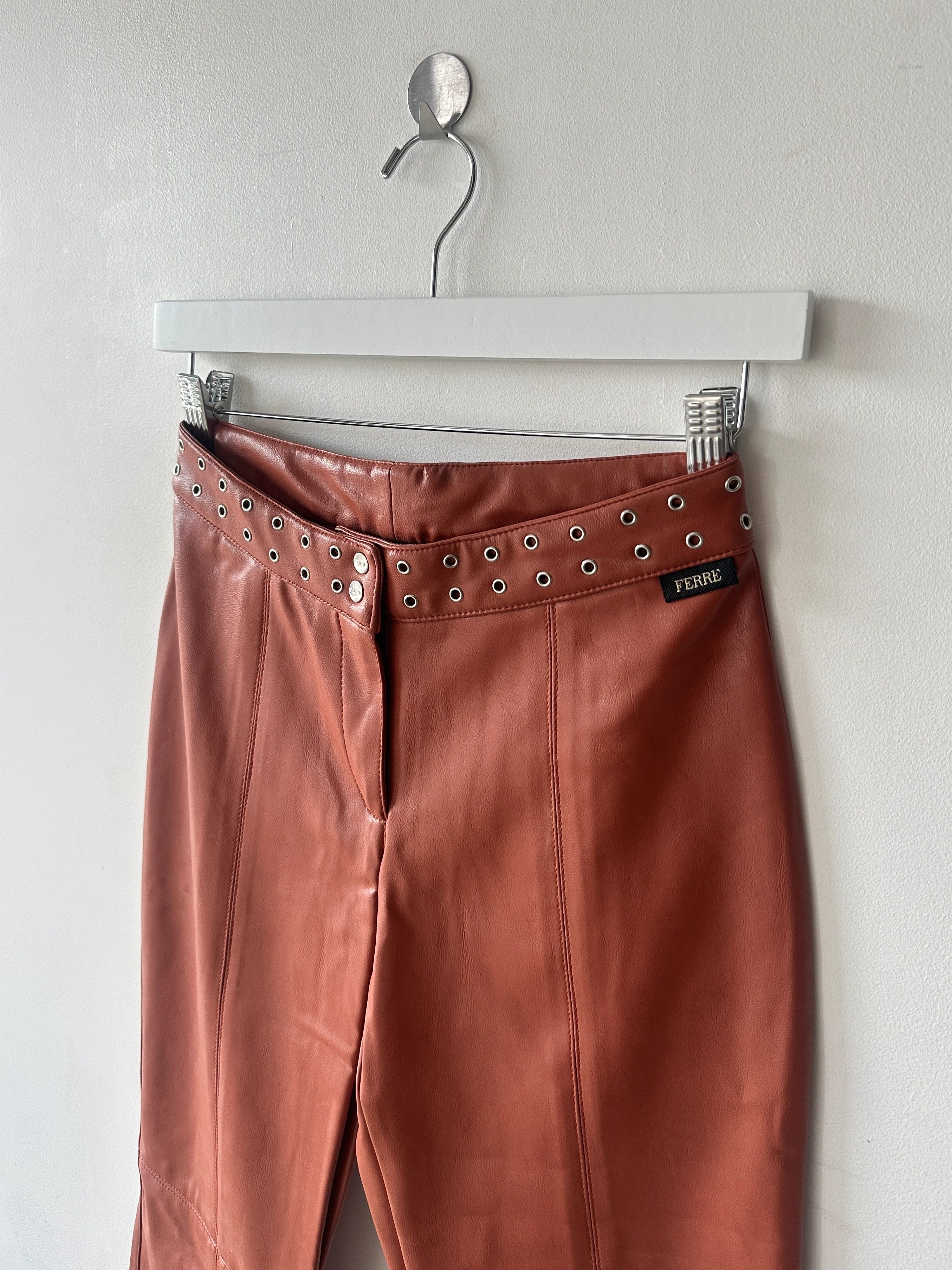 GIANFRANCO FERRÉ - early 2000s FAUX LEATHER TROUSERS