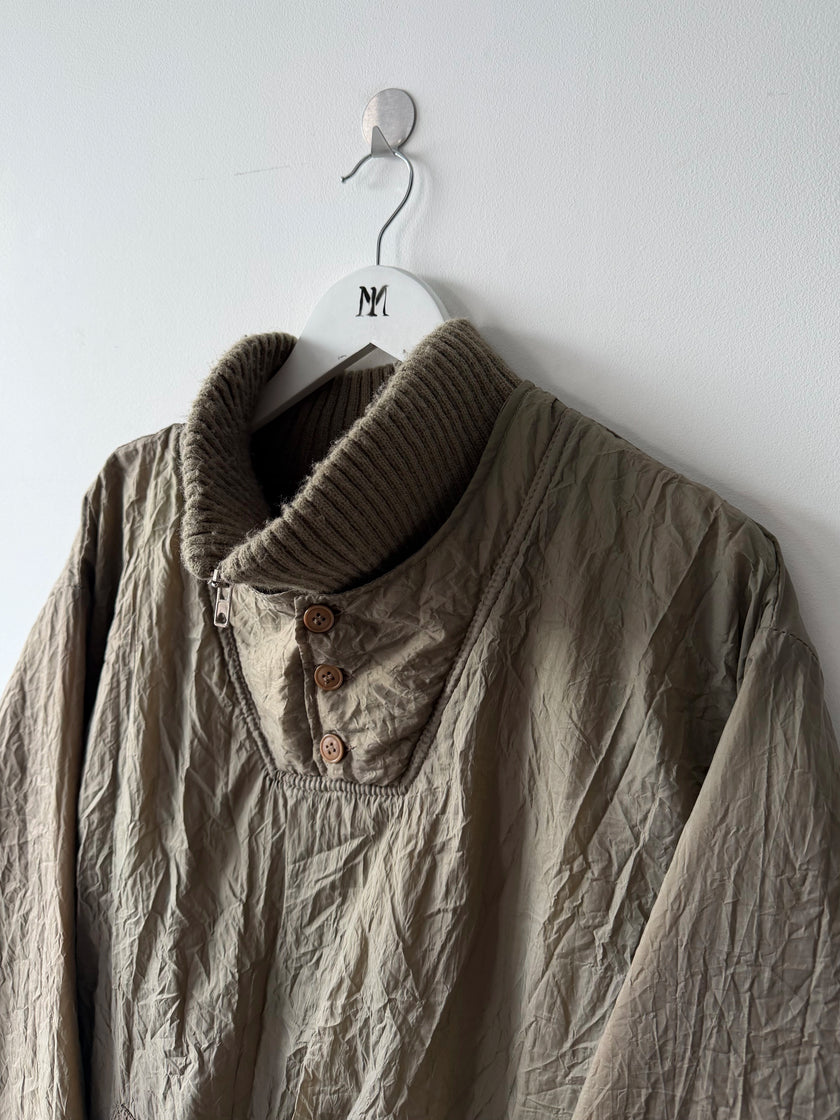 1980s BOXY FIT NYLON JUMPER WITH KNITTED FUNNEL NECK