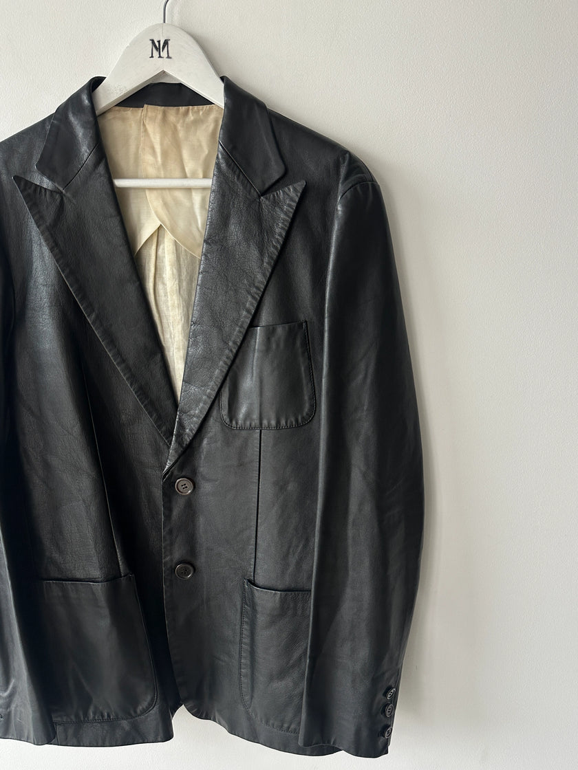 MASAKI MATSUSHIMA - 2000s SAMPLE LEATHER BLAZER