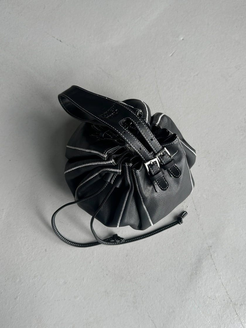 ENRICO COVERI - 1990s LEATHER BUCKET BAG