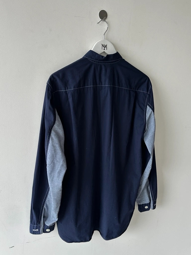 COMME DES GARÇONS - 2000s CONTRAST FABRIC LONG SLEEVE SHIRT