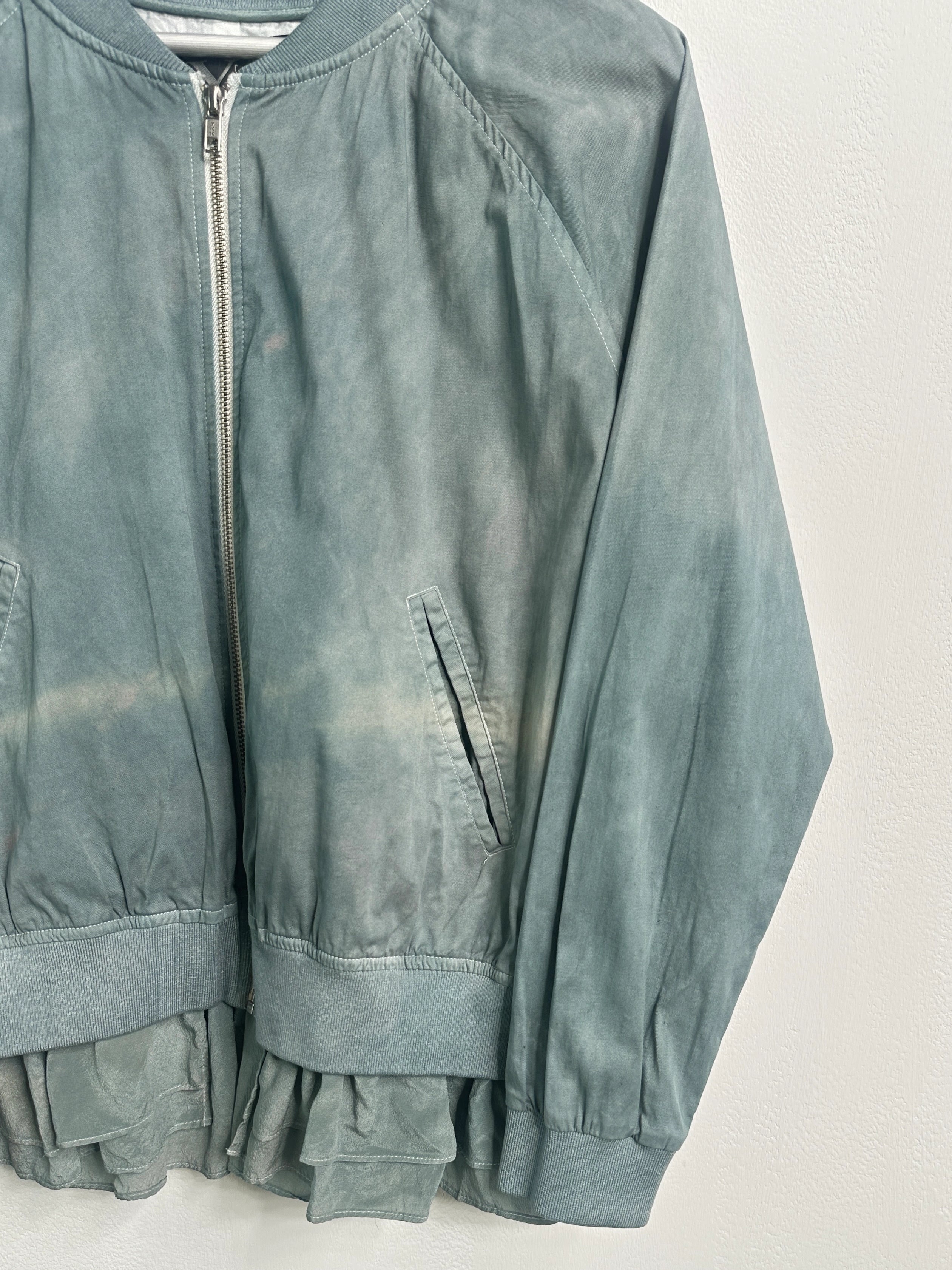 YOHJI YAMAMOTO Y'S - 1990s DYED BOMBER JACKET WITH SILK HEM AND BACK DETAIL