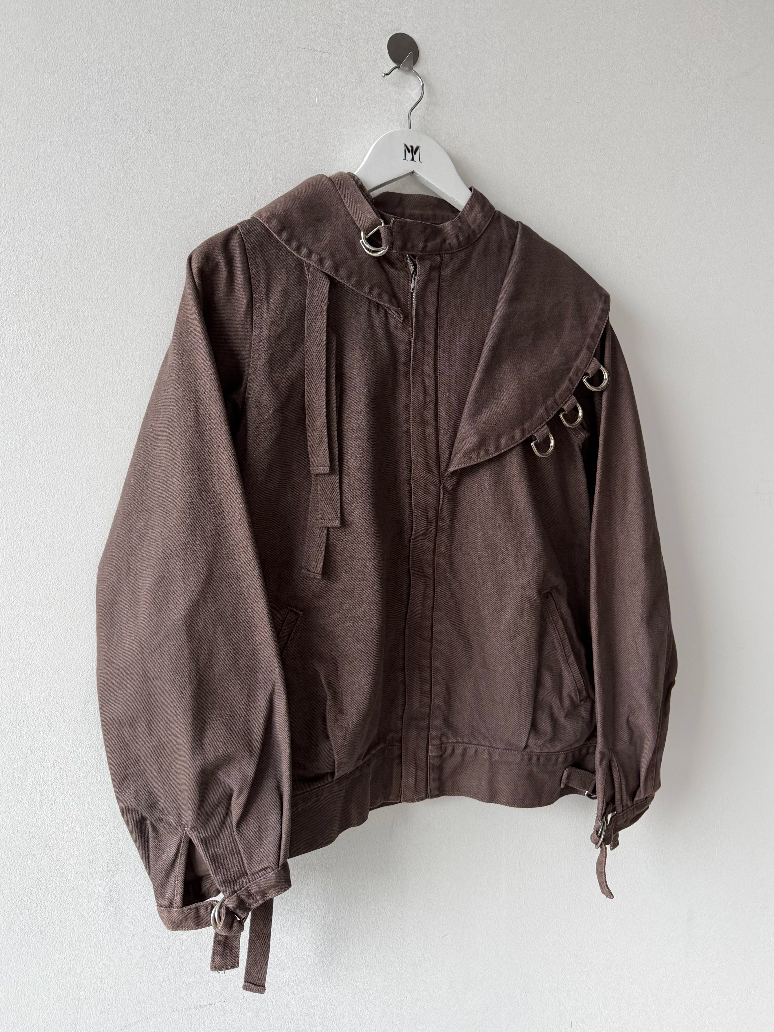 JAPANESE LABEL - 1990s ASYMMETRICAL COLLAR JACKET WITH D-RING DETAILS