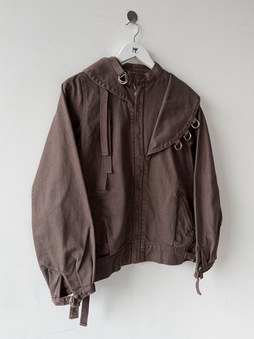 JAPANESE LABEL - 1990s ASYMMETRICAL COLLAR JACKET WITH D-RING DETAILS