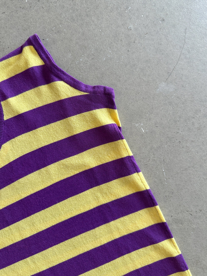 ATSURO TAYAMA - 1990s ASYMMETRIC STRIPED SLEEVELESS TOP