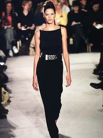 DIRK BIKKEMBERGS - S/S 1998 WIDE LEATHER BELT WITH METAL CHARM DETAIL