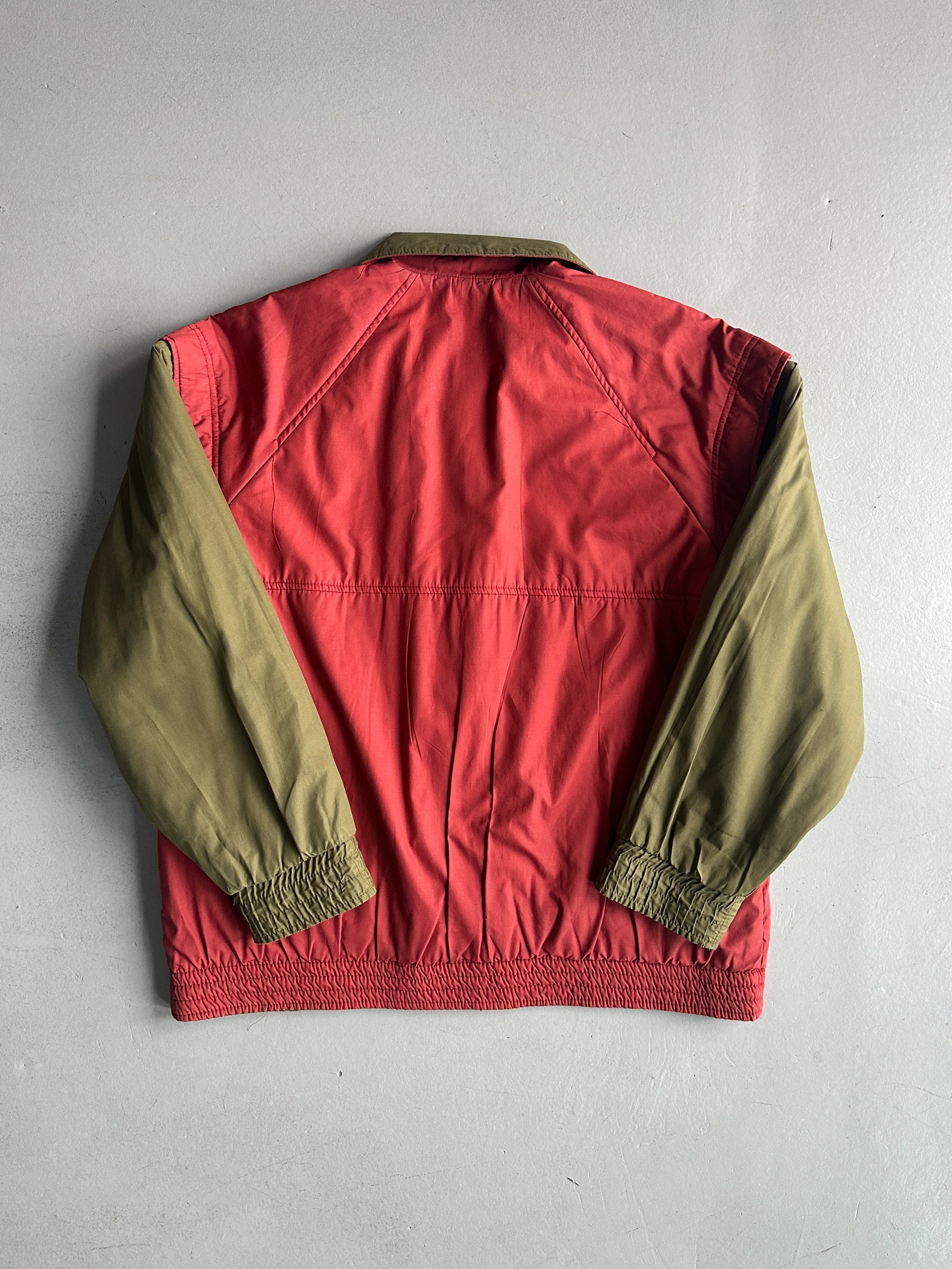 YVES SAINT LAURENT - 1980s 2 IN 1 REVERSIBLE BOMBER JACKET WITH ZIP AT COLLAR