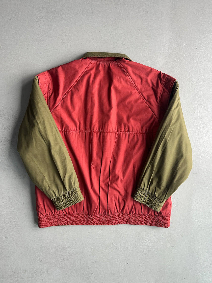 YVES SAINT LAURENT - 1980s 2 IN 1 REVERSIBLE BOMBER JACKET WITH ZIP AT COLLAR