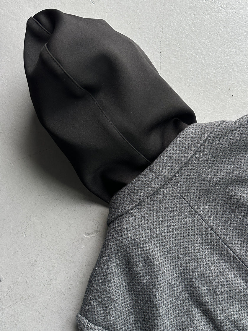 DANIELE ALESSANDRINI - 2000s SLIM FIT BLAZER WITH REMOVABLE HOOD PANEL