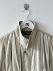 NO LABEL 1980s BOMBER JACKET WITH PLEATED FRONT DETAILS