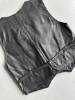 1980s STITCHED PANELING LEATHER VEST