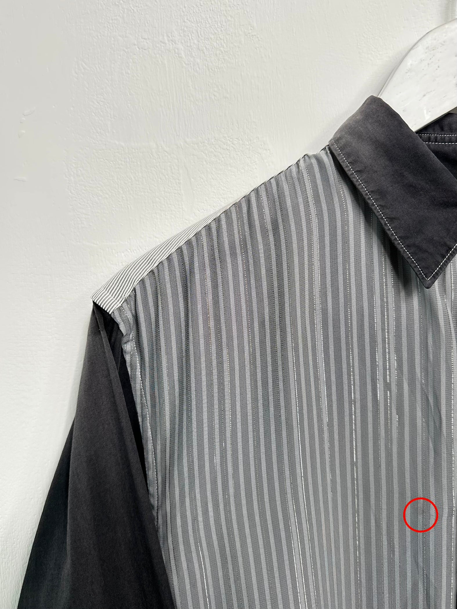 COMME DES GARÇONS - early 2000s PANELED LONG SLEEVE SHIRT WITH CONTRASTING SLEEVE AND BACK