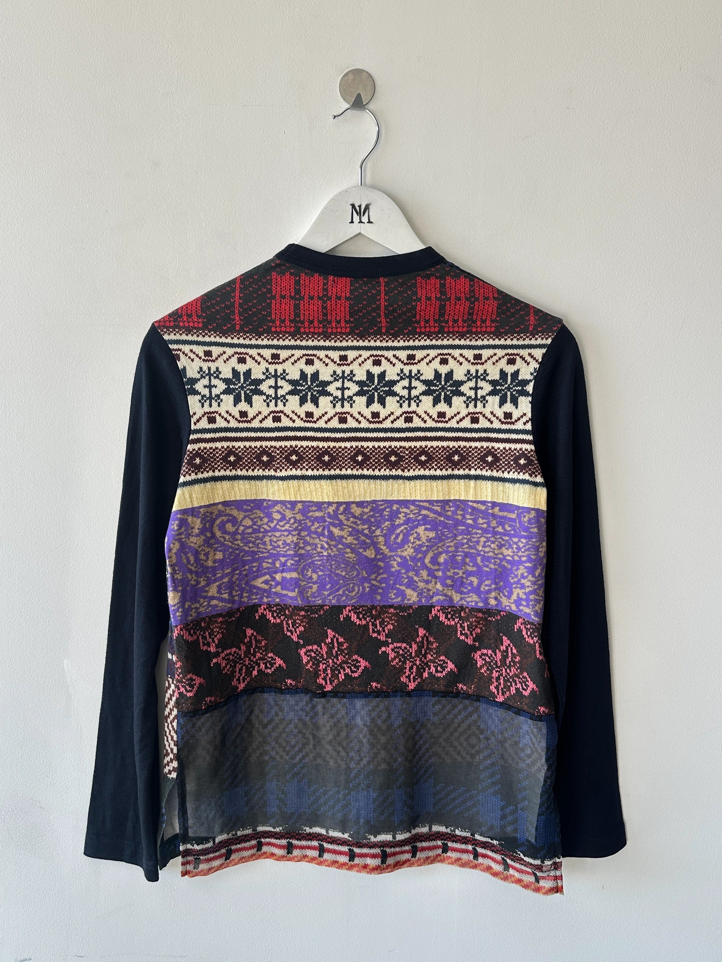 COMME DES GARÇONS - A/W 2017 LONG SLEEVE TOP WITH SHEER PANEL AT BACK HEM