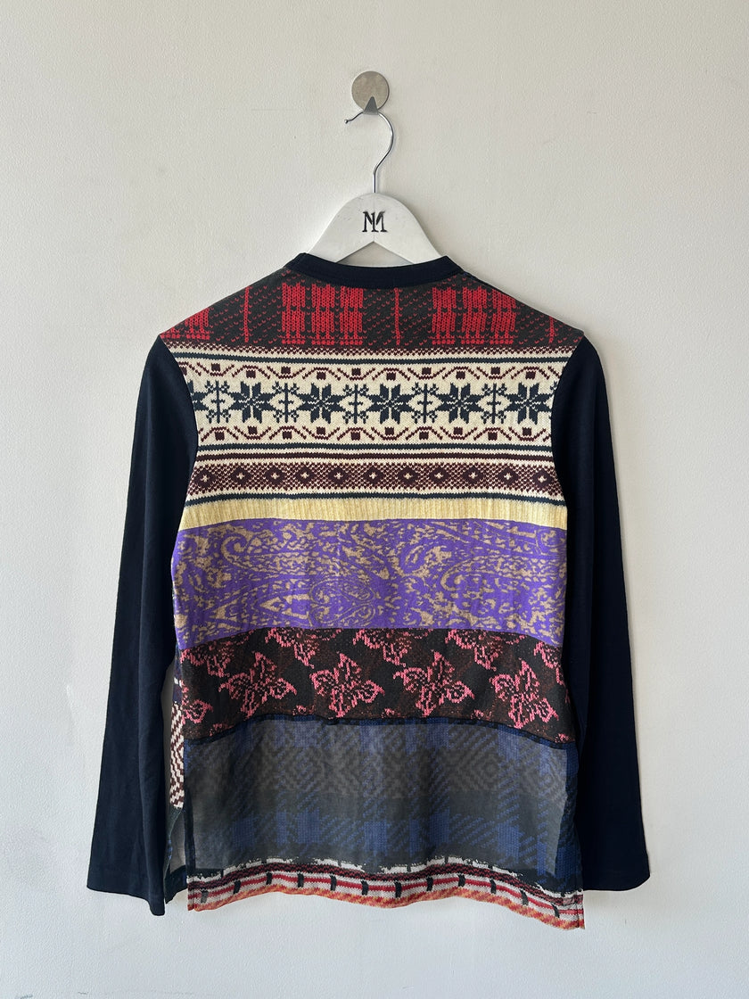 COMME DES GARÇONS - A/W 2017 LONG SLEEVE TOP WITH SHEER PANEL AT BACK HEM