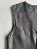 1980s STITCHED PANELING LEATHER VEST