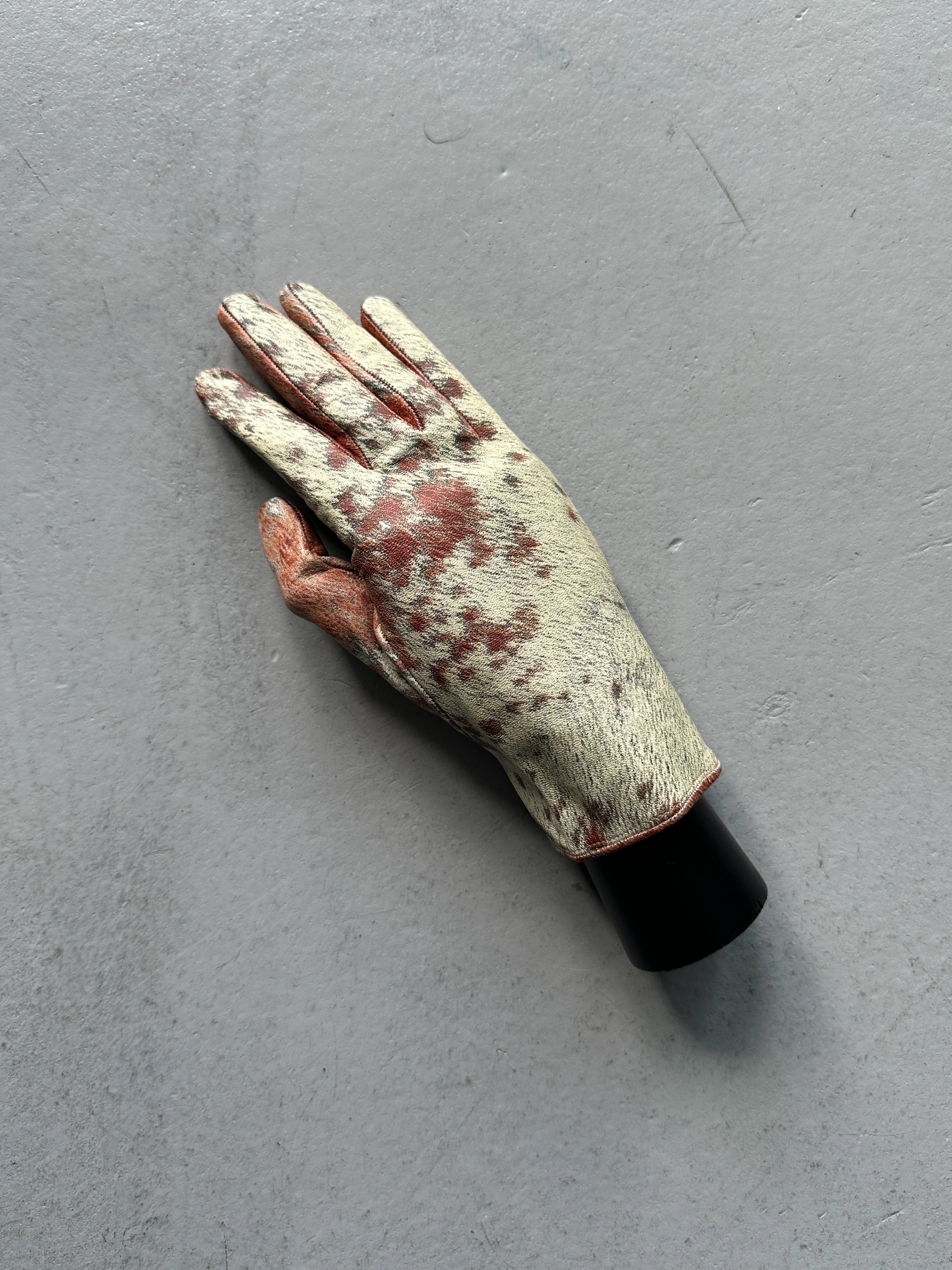 ROBERTO CAVALLI - 1990s ANIMALIER LEATHER GLOVES