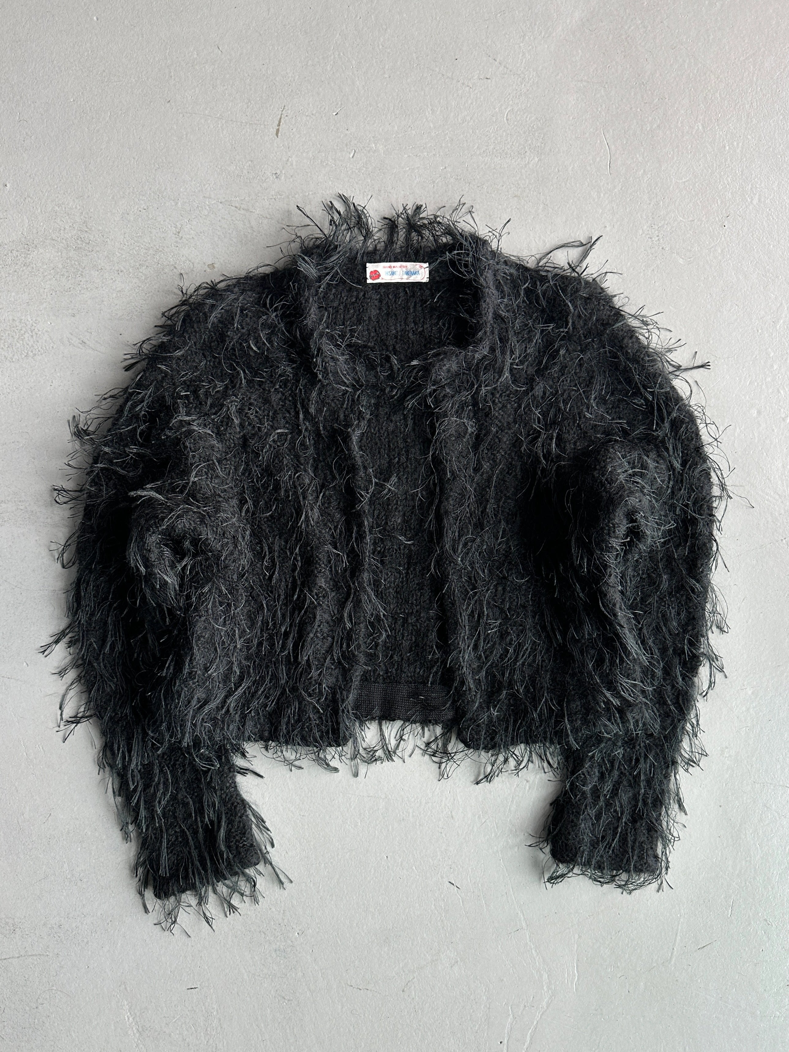 HISAKO TAKENAKA - 2000s HANDMADE KNIT OPEN FRONT CARDIGAN