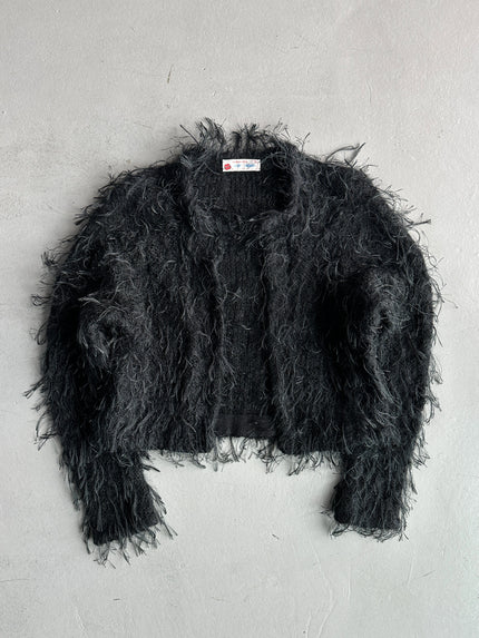 HISAKO TAKENAKA - 2000s HANDMADE KNIT OPEN FRONT CARDIGAN