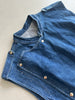 1980s ASYMMETRICAL CLOSURE DENIM GILET