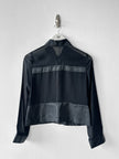 KANSAI YAMAMOTO - late 1990s CROP FIT SHEER JACKET WITH SATIN PANELING