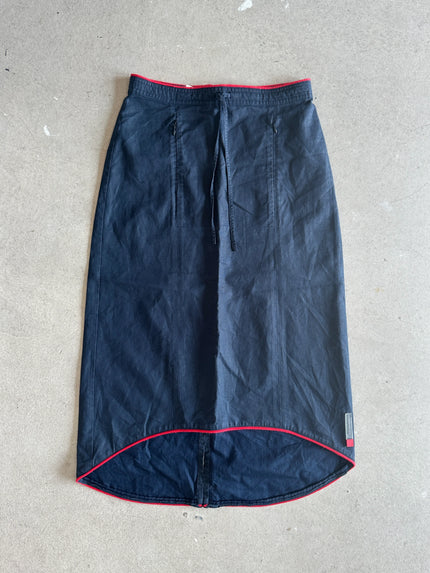 1980s ASYMMETRICAL FRONT LINEN SKIRT