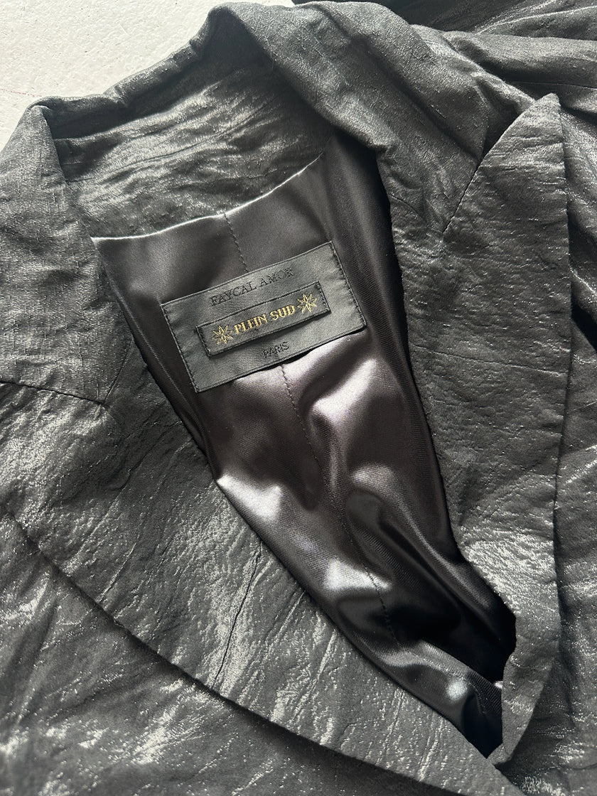 PLEIN SUD - 1990s RUCHED FRONT AND BACK METALLIC BLAZER
