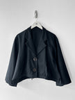 YOHJI YAMAMOTO Y's - 1980s BOXY WOOL JACKET WITH BACK BUCKLE STRAP