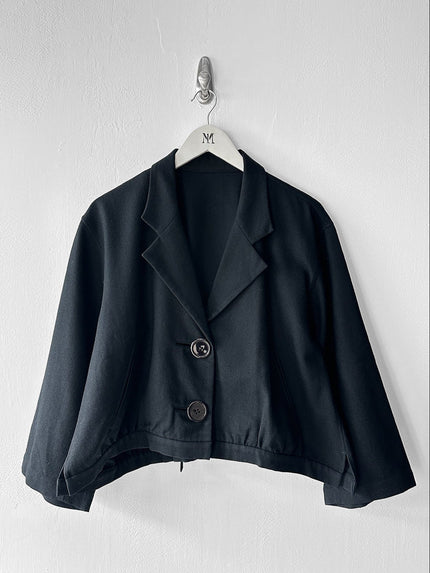 YOHJI YAMAMOTO Y's - 1980s BOXY WOOL JACKET WITH BACK BUCKLE STRAP