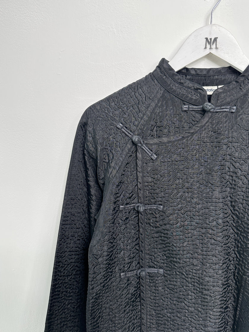 ISSEY MIYAKE PLANTATION - 1990s FROG CLOSURE TEXTURED JACKET