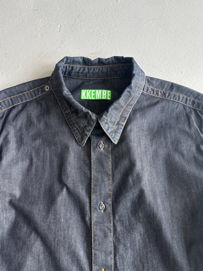 BIKKEMBERGS - 2000s LAYERED DENIM SHIRT