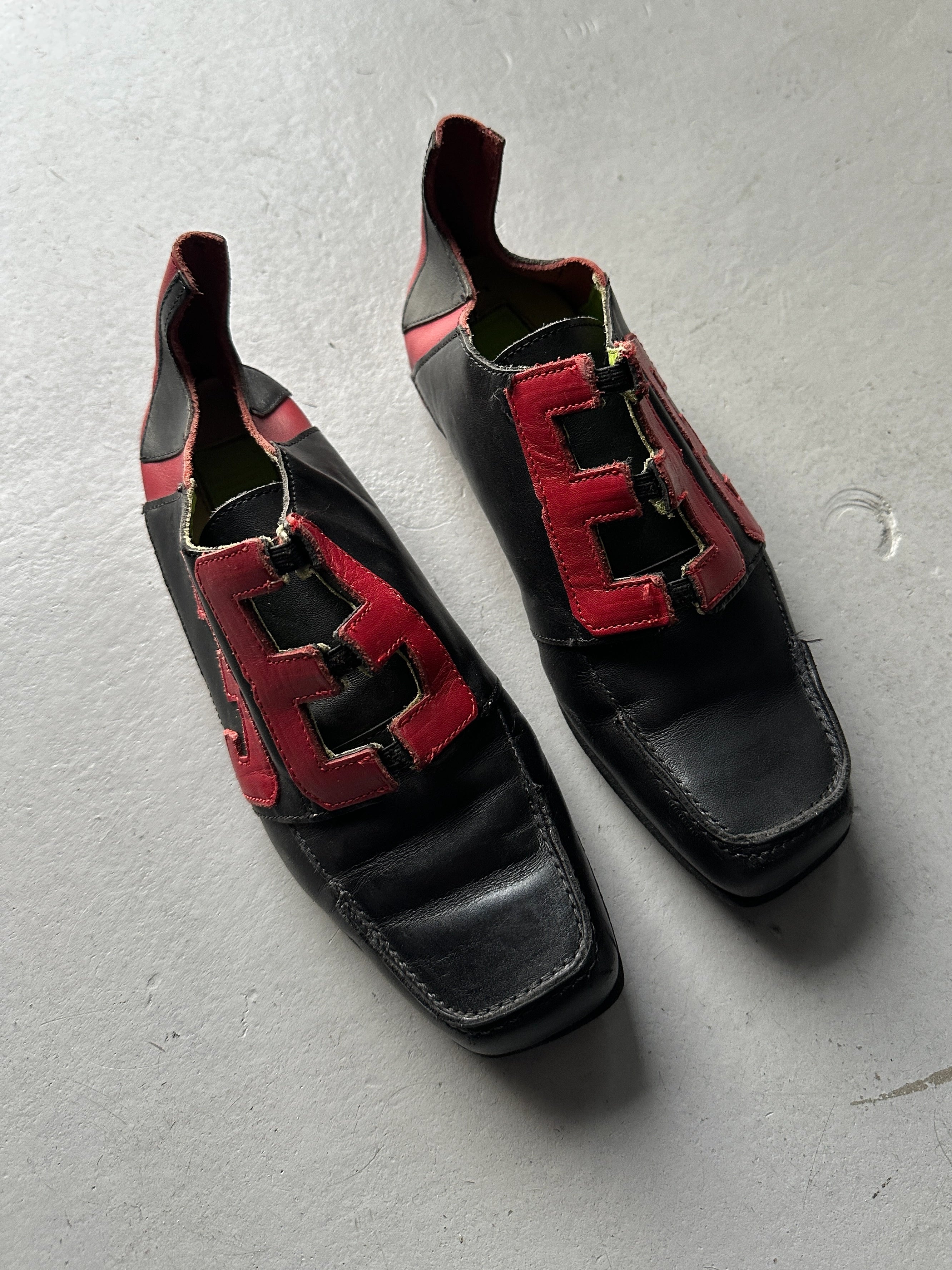 MARITHÉ + FRANÇOIS GIRBAUD - early 2000s SQUARE TOE SLIP ON TRAINERS