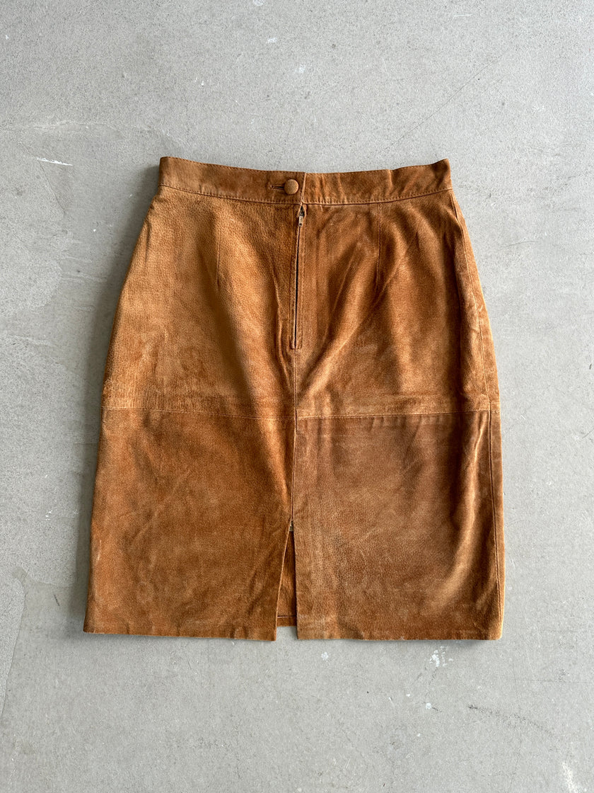 SUEDE PENCIL SKIRT