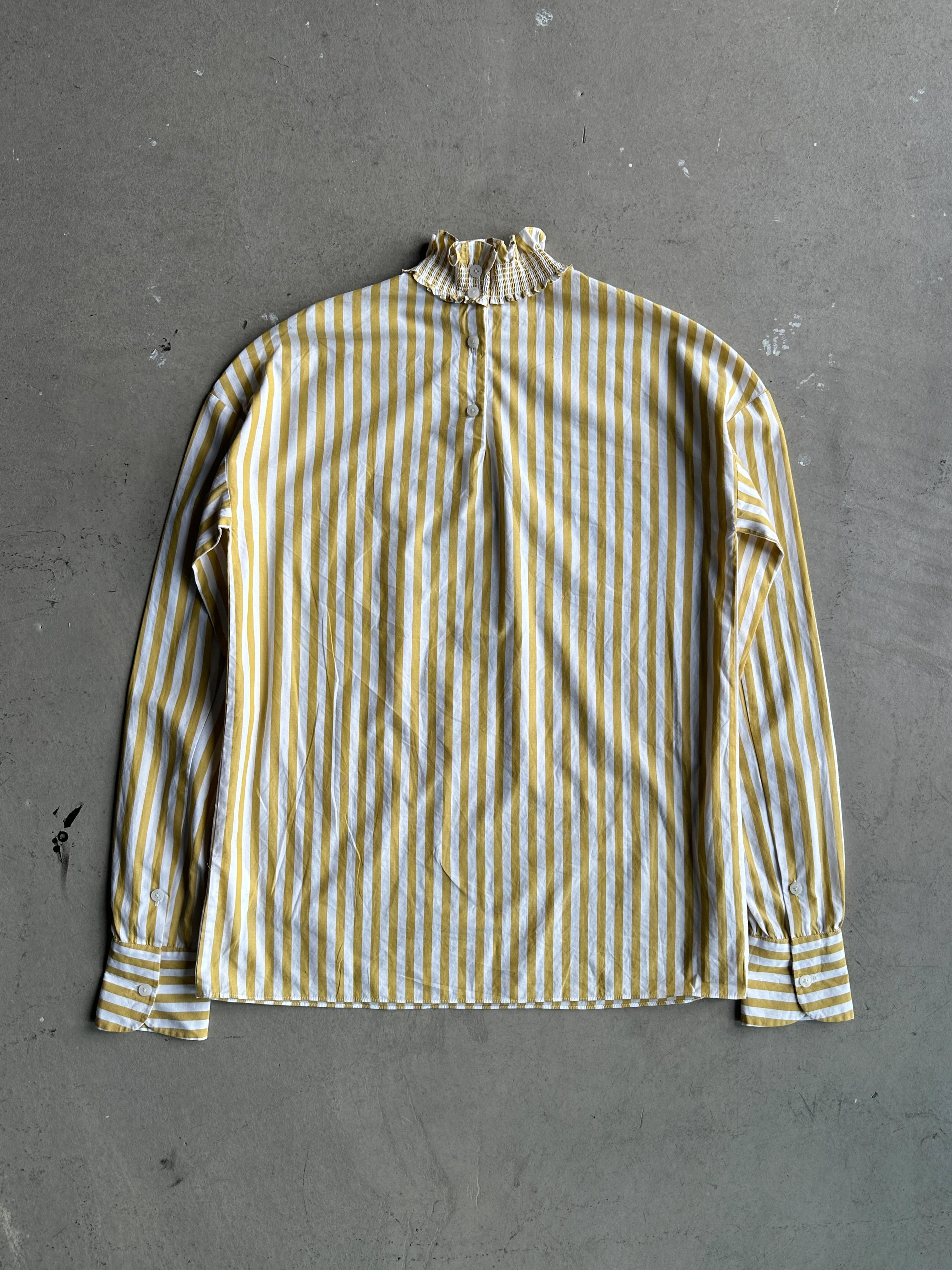 ARMANI EXCHANGE - 2000s GRAPHIC PRINT STRIPED GIBSON BLOUSE