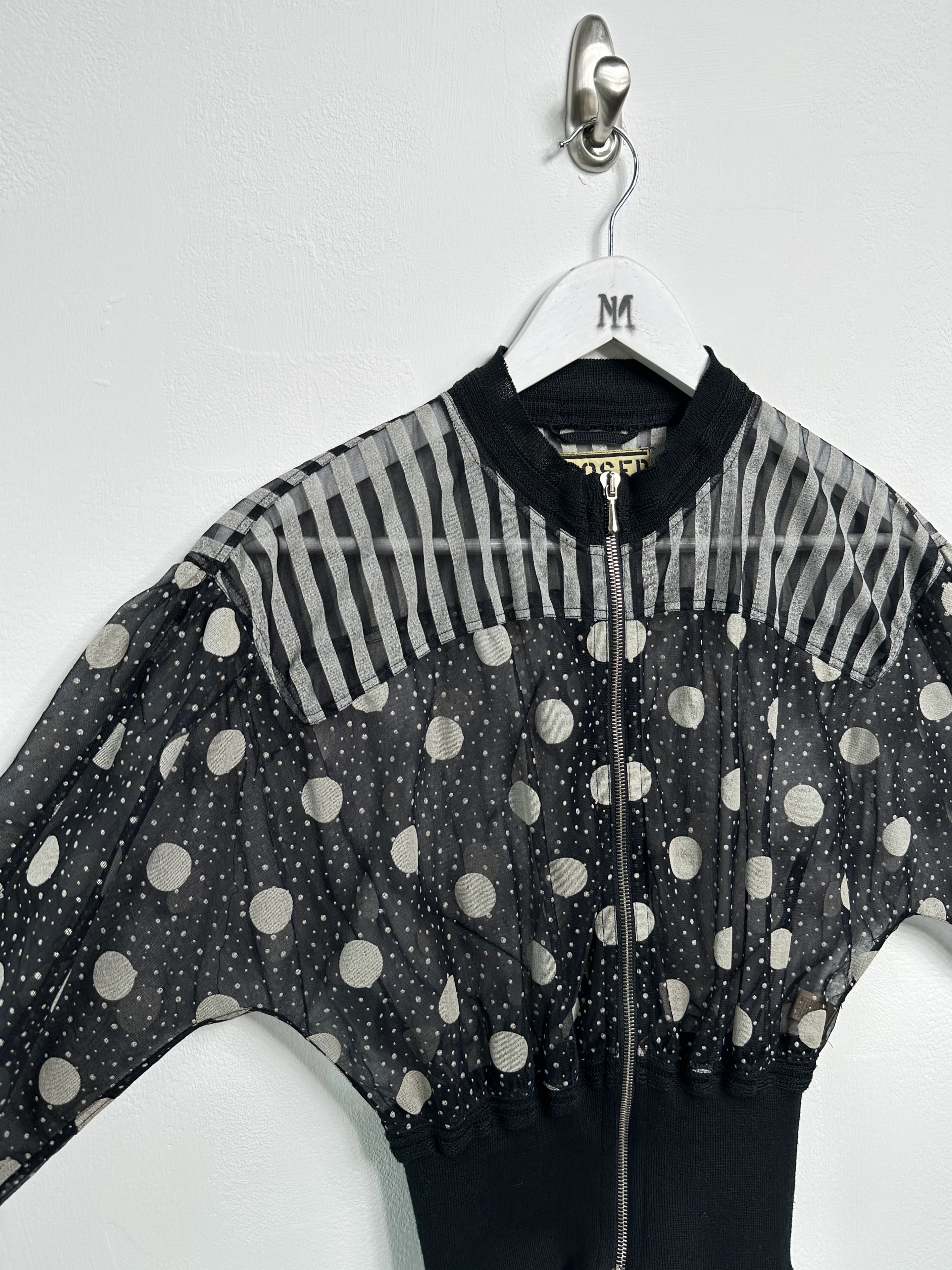 MARITHÉ + FRANÇOIS GIRBAUD x CLOSED - 1980s PANELED WAIST SHEER ZIPPED JACKET