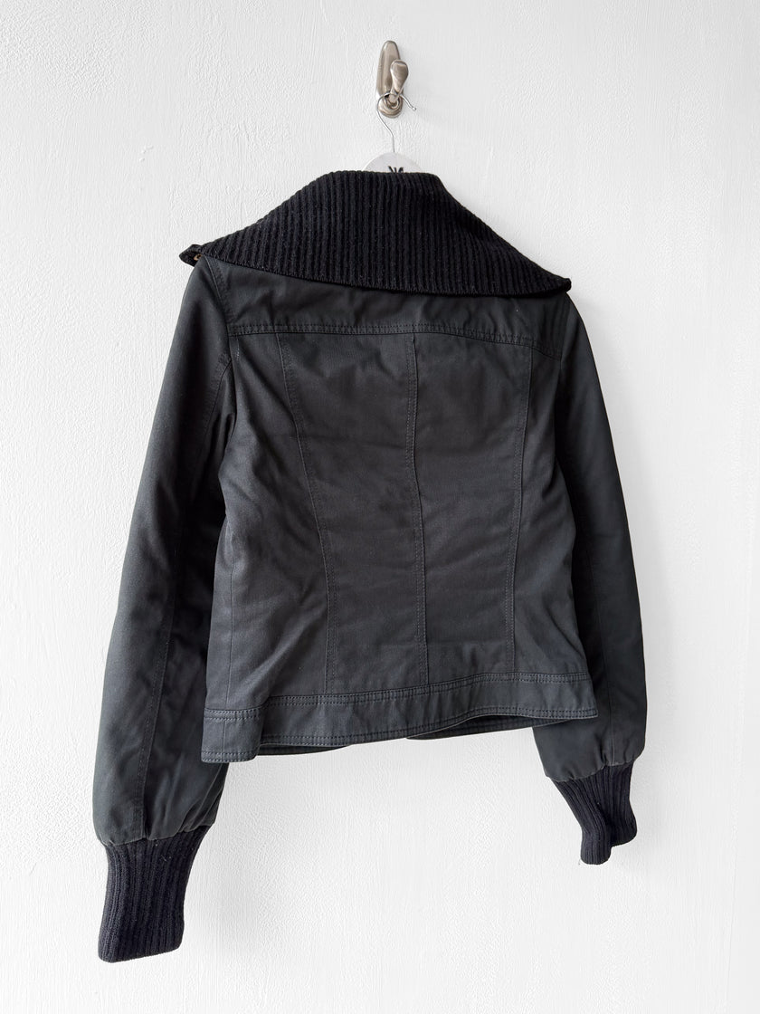 ICEBERG  - circa F/W 2003 STRAIGHT FIT JACKET WIT ZIP DETAILS AND KNIT INSERTS AT SLEEVE