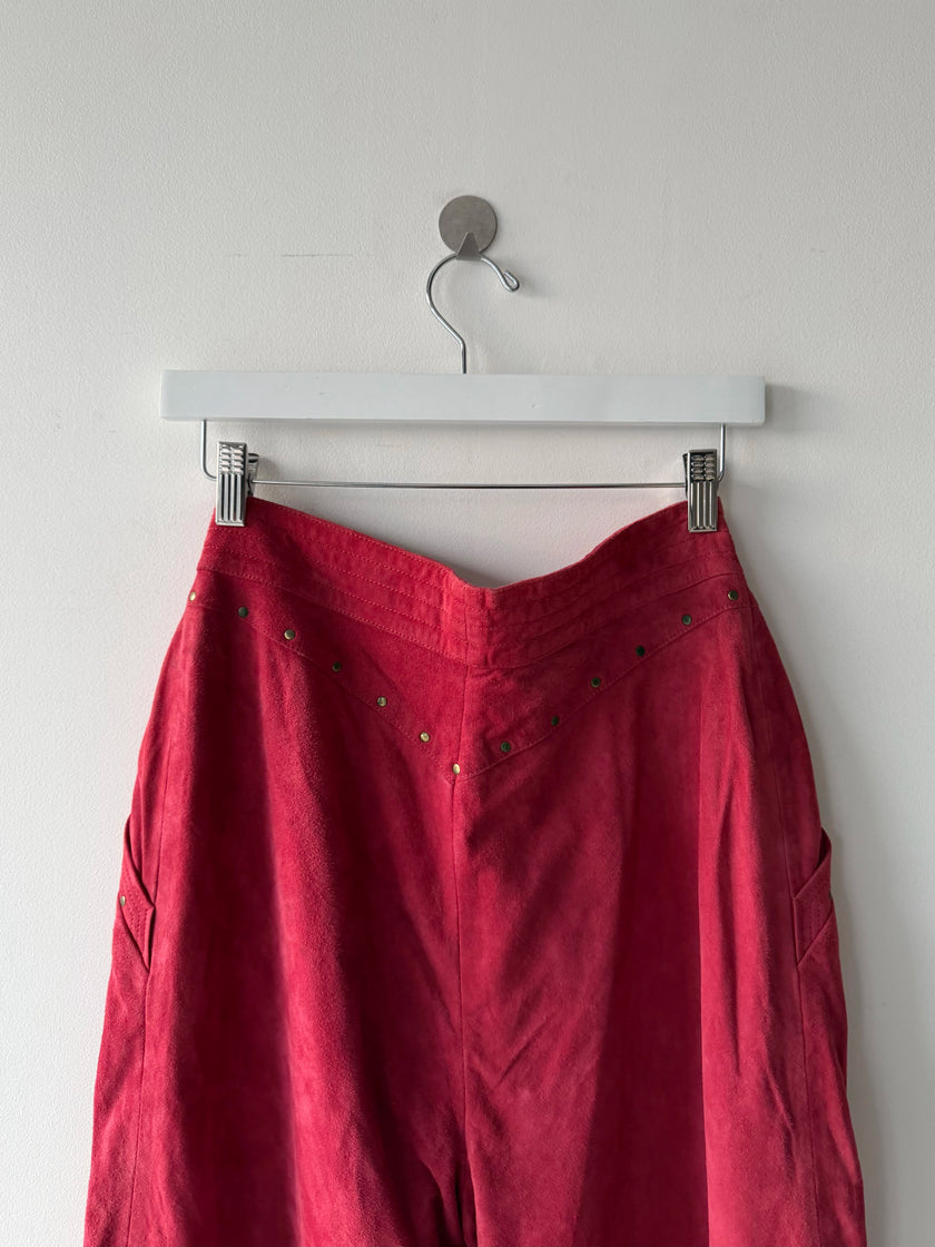 ESCADA - 1980s HIGH WAIST BALLOON FIT SUEDE TROUSERS