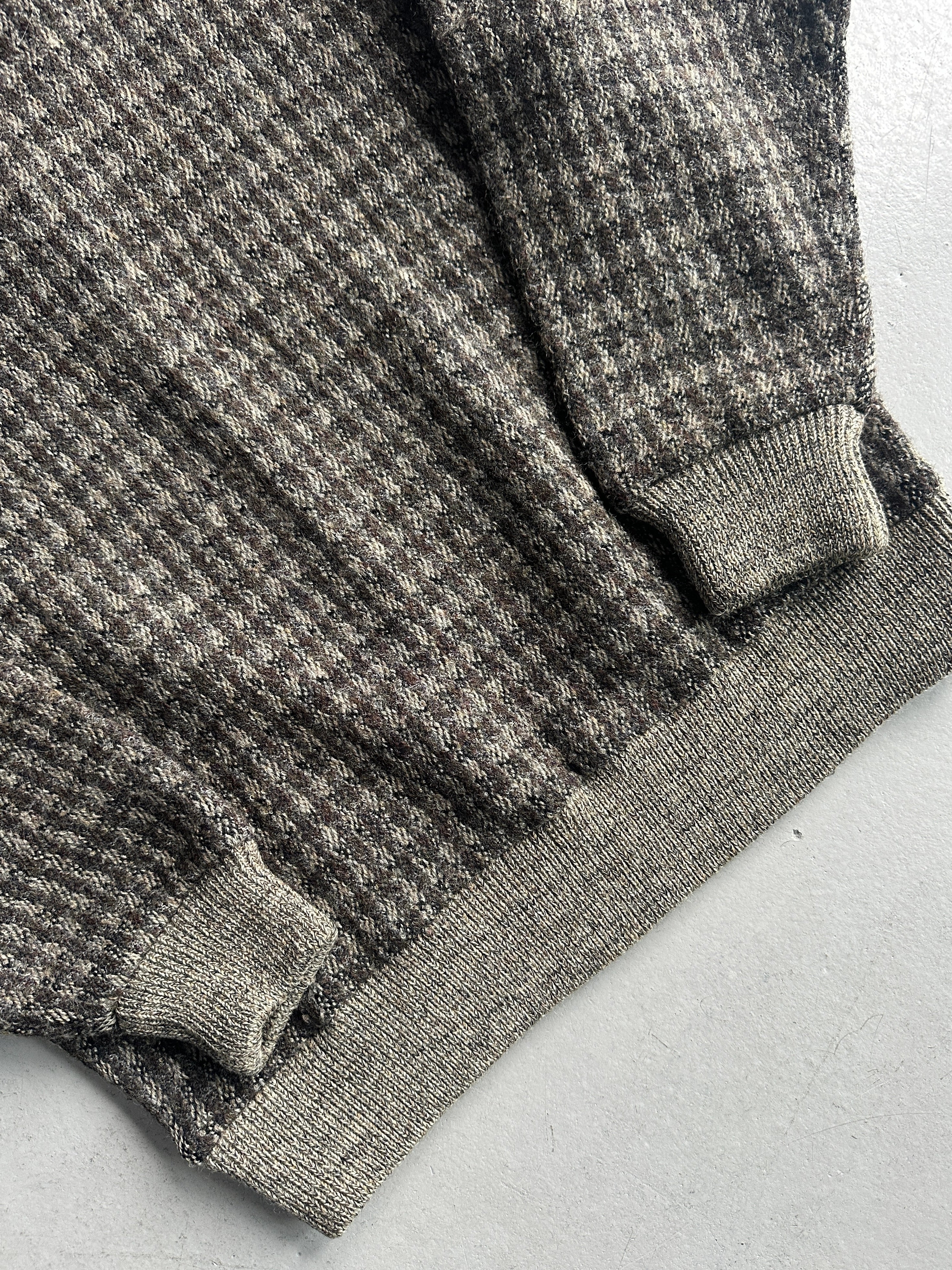 ISSEY MIYAKE - 1980s V NECK CHUNKY KNIT BOXY FIT JUMPER