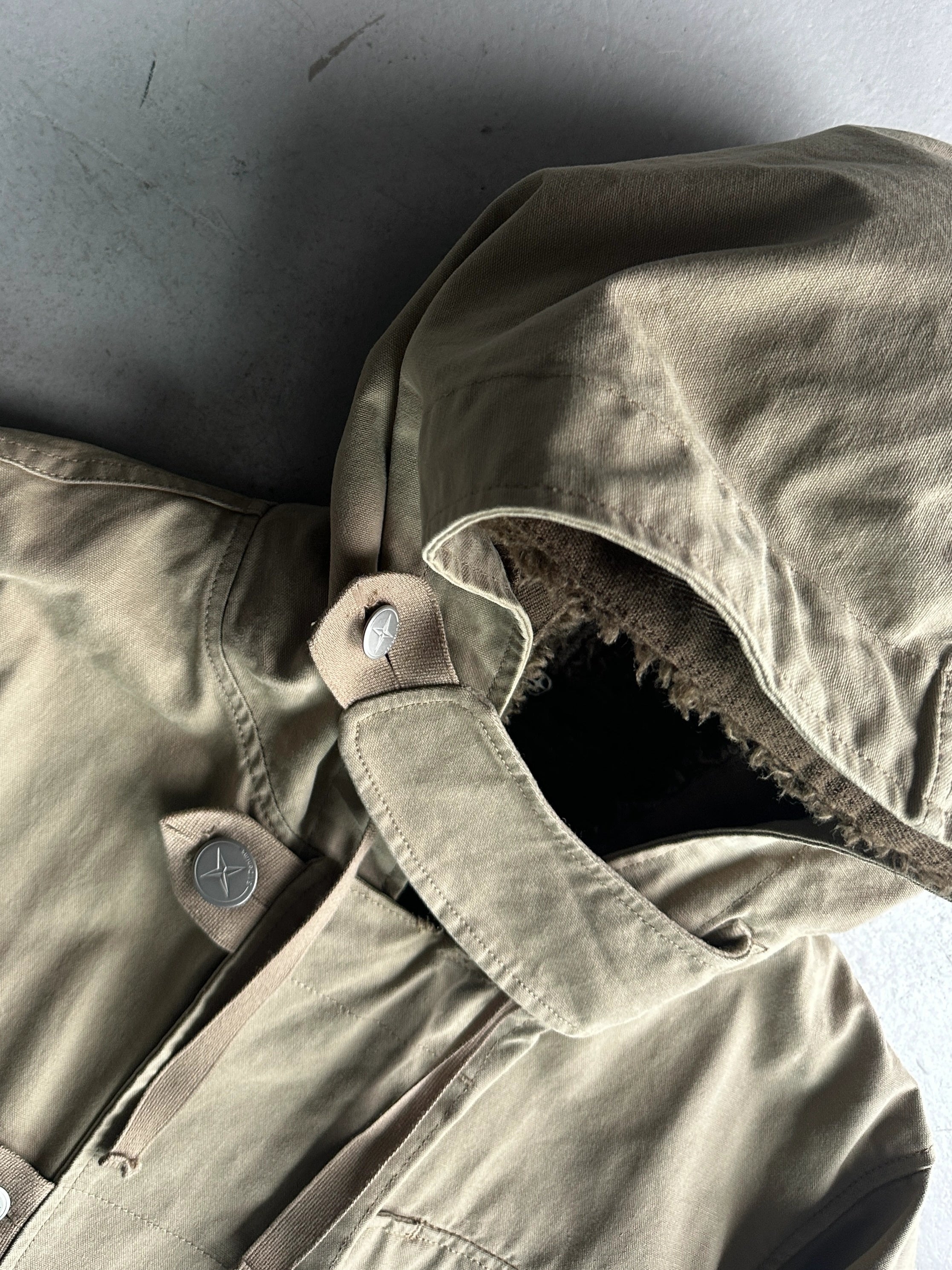 STONE ISLAND DENIMS - A/W 2006 HOODED JACKET WITH REMOVABLE SHEARLING LINING