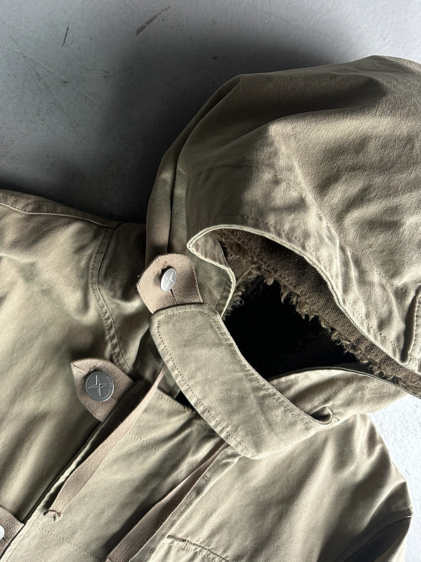 STONE ISLAND DENIMS - A/W 2006 HOODED JACKET WITH REMOVABLE SHEARLING LINING