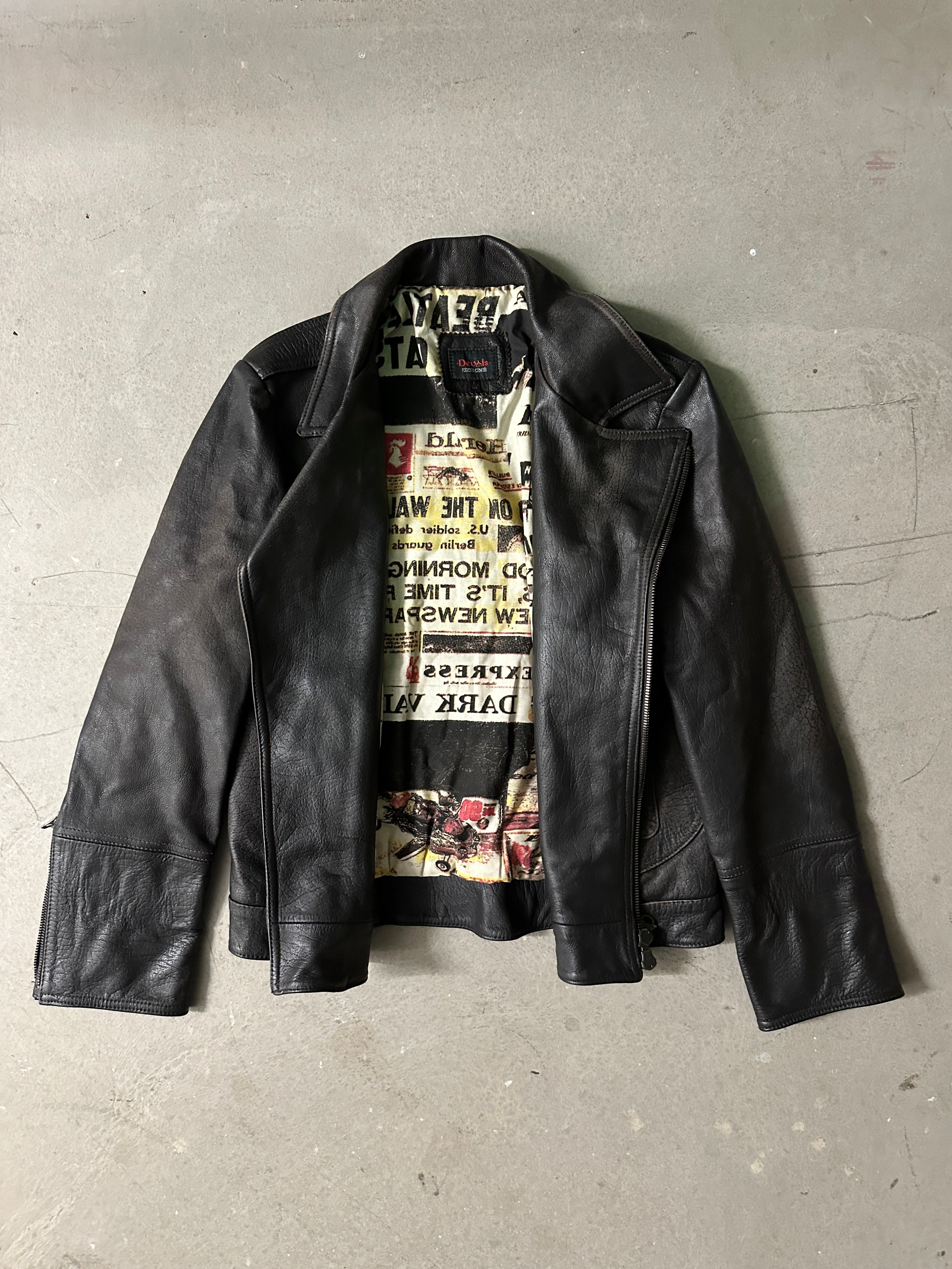 ROBERTO CAVALLI- 2004 LEATHER BIKER JACKET