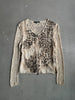 LES COPAINS - 1990s PANELED LEOPARD PRINT CARDIGAN