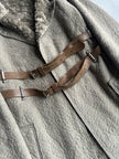 COP COPINE - 2000s RELAXED TEXTURED COAT WITH CROSSED DOUBLE LEATHER BELT