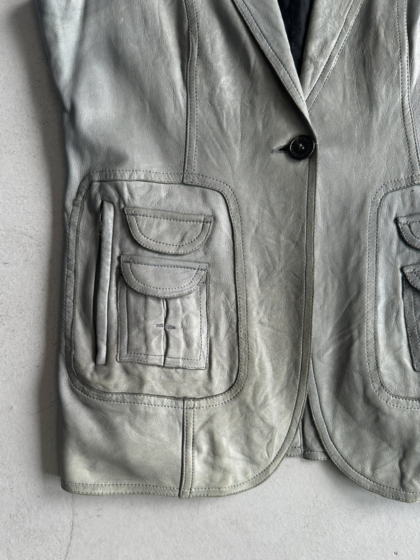COSTUME NATIONAL - 1990s LEATHER VEST GILET