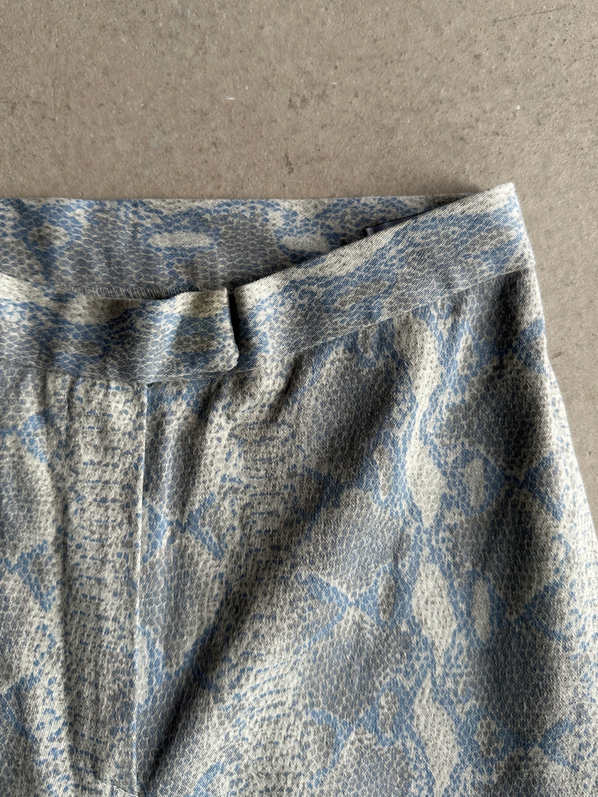 1990s SNAKE PRINT HIGH WAIST STRAIGHT FIT TROUSERS