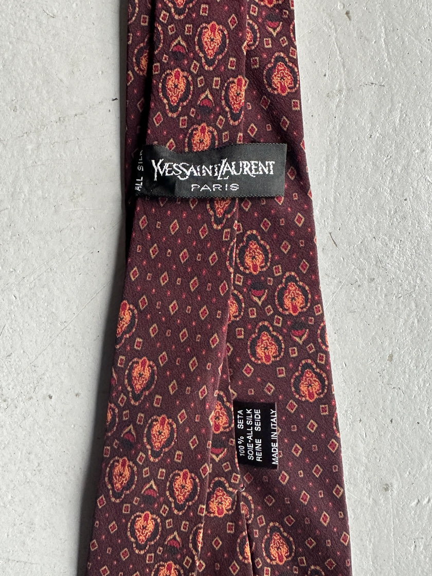 YVES SAINT LAURENT - 1990s SILK PATTERNED TIE