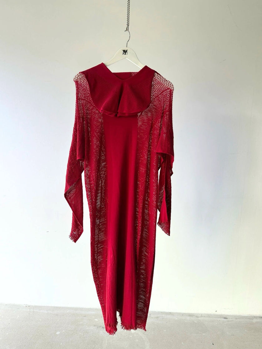 ISSEY MIYAKE - 2000s MESH KNIT LONG CARDIGAN